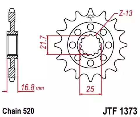 Звезда ведущая JTF1373 16RB
