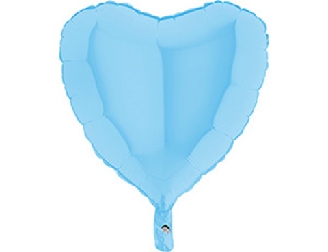 Шар Г 18''/46 см, Сердце, Матовый, Голубой (Blue), 1 шт.