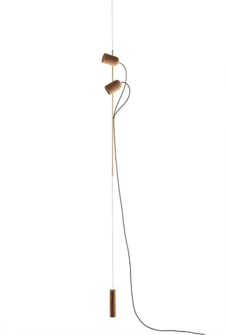 Фото: Подвесной светильник Nomon ONFA PENDANT DOUBLE SPOTLIGHT Gold/Walnut - основной вид
