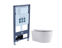 Aquatek Set Aquatek ЕВРОПА New-INSP01 Set Aquatek ЕВРОПА New-INSP01 рама Aquatek INSP-0000001 +звукоизоляционная прокладка+унитаз ЕВРОПА AQ1106L-00+тонкое сиденье с механиз фото