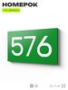 Номер на дверь 576, табличка на дверь для офиса, квартиры, кабинета, аудитории, склада, зеленая 120х70 мм, Айдентика Технолоджи