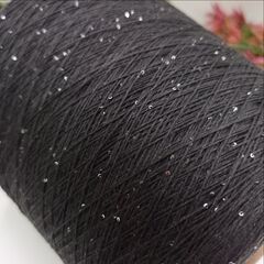 Cotton Sequin One 100% хлопок, пайетка 1мм 1000м/100гр 005 Черный + серебро