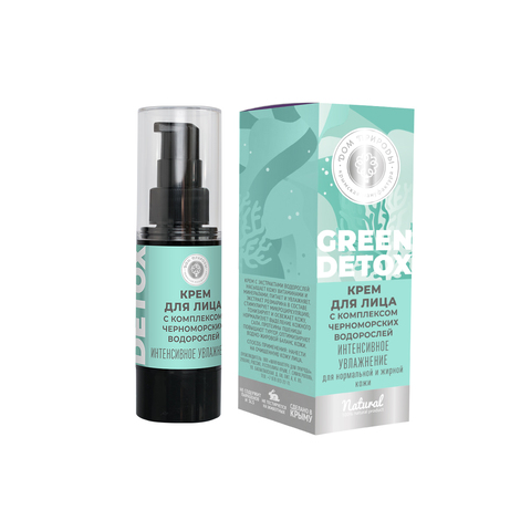 МДП Крем для лица Green Detox Интенсивное увлажнение для нормальной и жирной кожи, 25г