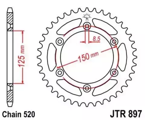 Звезда ведомая JTR897 40
