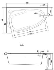 ВАННА АКРИЛОВАЯ CERSANIT JOANNA 150x95 ЛЕВАЯ С НОЖКАМИ