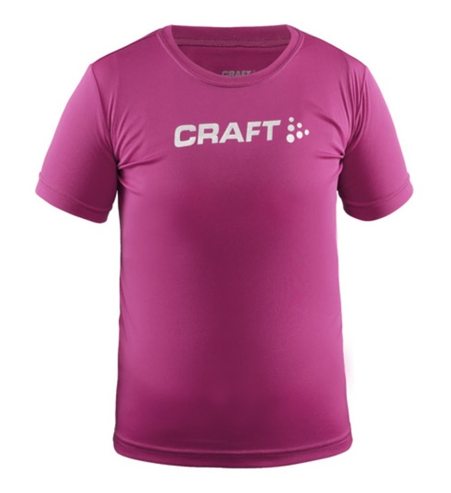 CRAFT RUN LOGO детская беговая футболка малиновая