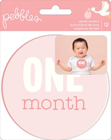 Наклейки “Первый год жизни” — Lullaby First Year Age Stickers (коллекция Pebbles / American Crafts)