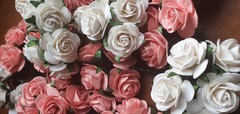 Роза из бумаги премиум, на проволоке, 2,5 см, 1 шт.