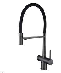 Смеситель Emar ЕС-7024 PVD Dark, латунь, для кухни, рычажное управление, чёрный Смеситель Emar ЕС-7024 PVD Dark, латунь, для кухни, рычажное управление, чёрный