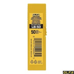 OLFA 18 мм, 50 шт, в пластиковом кейсе, сегментированные лезвия (OL-LB-50)
