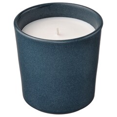 Свеча ароматическая IKEA FRUKTSKOG (ФРУКТСКОГ), Ветивер и герань, Черно-бирюзовый, 50 часов