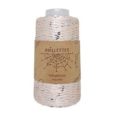 Paillettes на конусе 62 (экрю серебро)