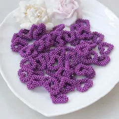 Подвеска Сердце плетёная из бисера, 23*19 мм, фиолетовый, РК074