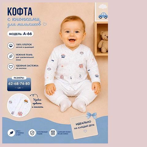 Кофточка хлопок м (62-80) 260815-R1498
