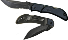 Складной нож OUTDOOR EDGE Chasm Medium, серрейторная кромка лезвия, серая рукоятка