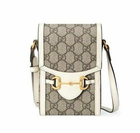 Мини-сумка женская Gucci Horsebit 1955 белый