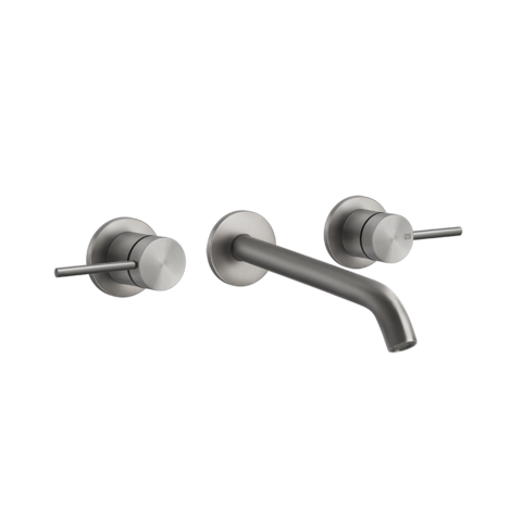 Gessi 316 54094#239 Встраиваемый смеситель с изливом 200-180мм (внешние части), цвет: steel brushed
