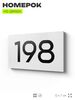 Номер на дверь 198, табличка на дверь для офиса, квартиры, кабинета, аудитории, склада, белая 120х70 мм, Айдентика Технолоджи