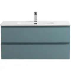 BelBagno KRAFT-1000-2C-SO-AO База под раковину подвесная с фрезерованными ручками по всей длине фасада с двумя выкатн. ящ., Голубой Мат.,1000x455x500 фото