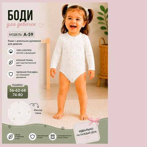 Боди хлопок д (56-80) 260815-R1504