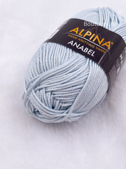Пряжа ALPINA "АНАБЕЛЬ" / "ANABEL" 100% мерсеризованный хлопок 50 г 120 м ± 6 м №079 св. голубой