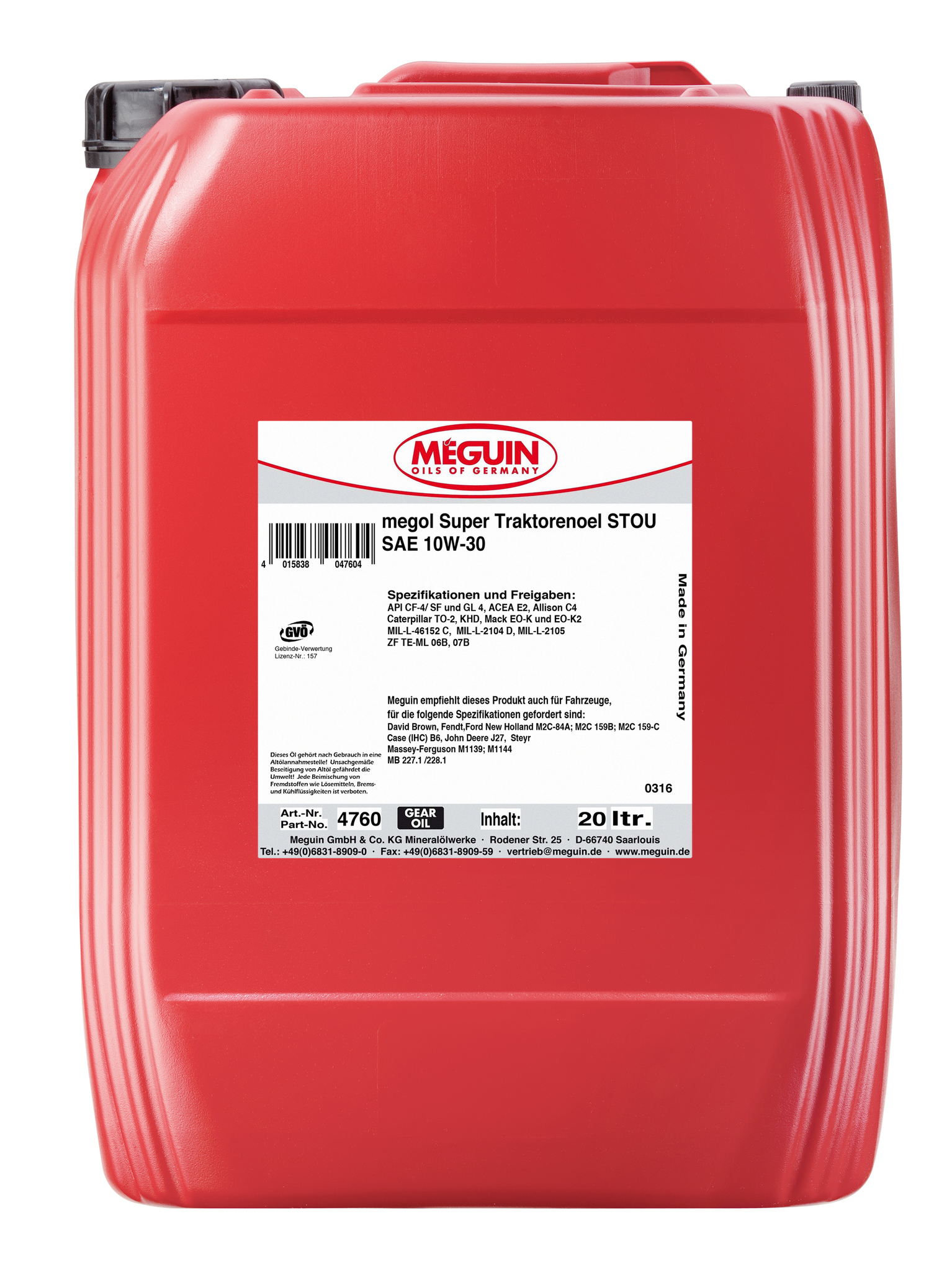 Megol Super Traktorenoel STOU 10W-30 Минеральное трансмиссионное масло для тракторов