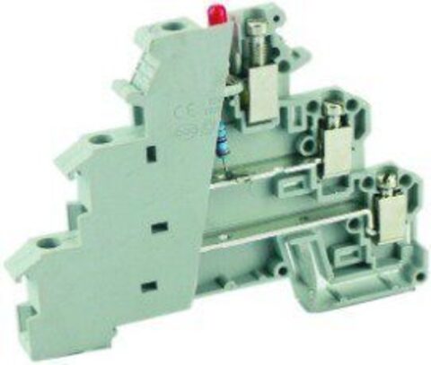UKJ-DKD1.5 RD/O-M - (011073), Клемма винтовая на Din рейку трехуровневая, индикатор красный
