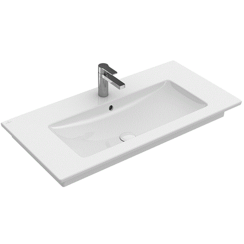 Villeroy&Boch Venticello 41048L01 Раковина на тумбу 80x50, отверстия для смесителя-1 сквозное, 2 промаркированных, с переливом, материал-санфарфор, цвет: альпийский белый