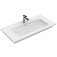 Villeroy&Boch Venticello 41048L01 Раковина на тумбу 80x50, отверстия для смесителя-1 сквозное, 2 промаркированных, с переливом, материал-санфарфор, цвет: альпийский белый фото