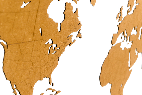 Карта мира Wall Decoration Brown 180 x 108 cm