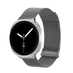 Ремешок из нержавеющей стали серого цвета (Gun-grey) от Dux Ducis для смарт часов Samsung Galaxy Watch 8 (40 и 44мм), серия Milanese Series (миланская петля)