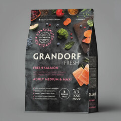 Сухой корм GRANDORF Fresh Dog Adult MED&MAXI Salmon&Sweet Potato для собак средних и крупных пород из свежего филе лосося с бататом