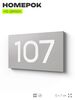 Номер на дверь квартиры 107, табличка на дверь для офиса, кабинета, аудитории, склада, серый 120х70 мм, Айдентика Технолоджи