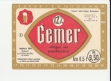 K15199 ЧССР Чехословакия Пивная этикетка Gemer K15199 ЧССР Чехословакия Пивная этикетка Gemer