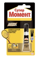 КЛЕЙ МОМЕНТ СУПЕР ВЫСОКОПРОЧНЫЙ 3г. ед. БЛИСТЕР В ШОУ-БОКСЕ (10/120) ХЕНКЕЛЬ 29483