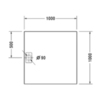 Duravit Stonetto 720167480000000 Поддон композитный квадратный 1000x1000х50mm, d90, цвет Песочный