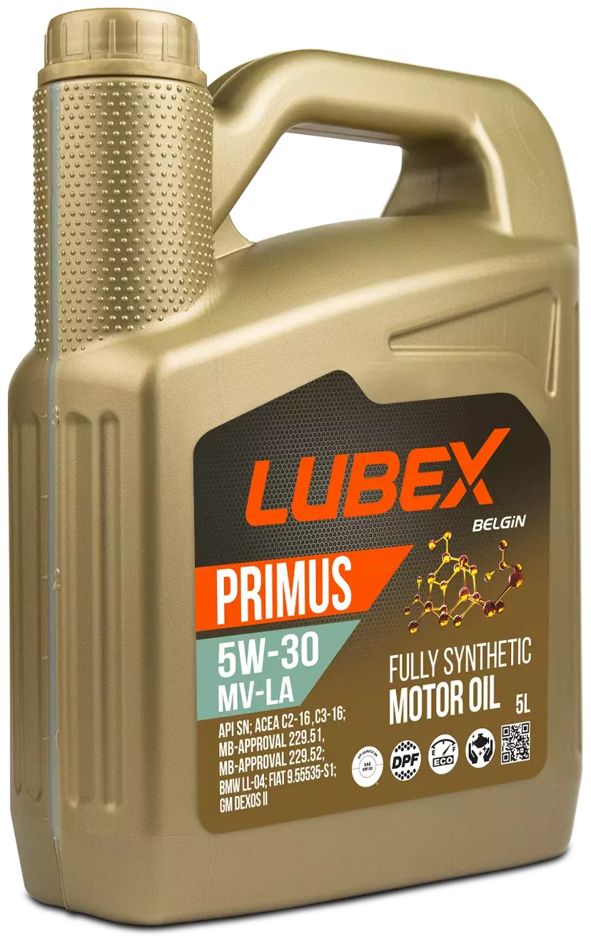 Моторное масло LUBEX PRIMUS MV-LA 5W-30 синтетическое 5л