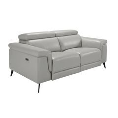 Диван 2-х местный с реклайнером 5319-2P-M5653 /6107 серый кожаный