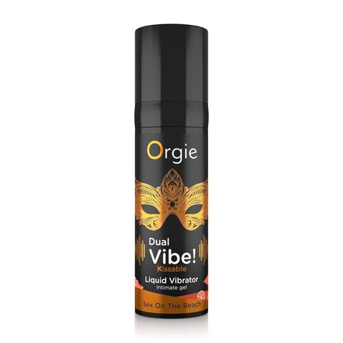 Съедобный жидкий вибратор Orgie DUAL VIBE! со вкусом коктейля SEX ON THE BEACH 15мл