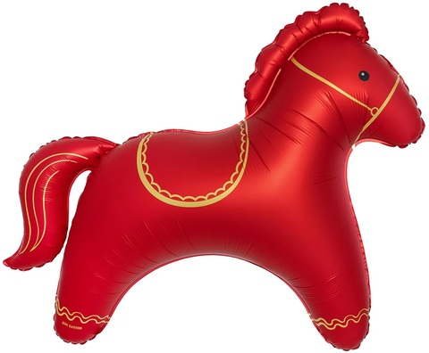 Шар К Фигура, Лошадка, Сатин, Красный, 42''/107 см, 1 шт.