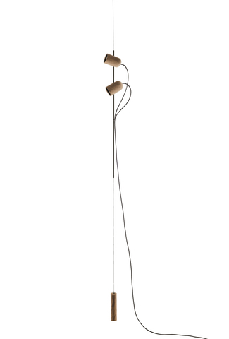 Фото: Подвесной светильник Nomon ONFA PENDANT DOUBLE SPOTLIGHT Black/Walnut - основной вид