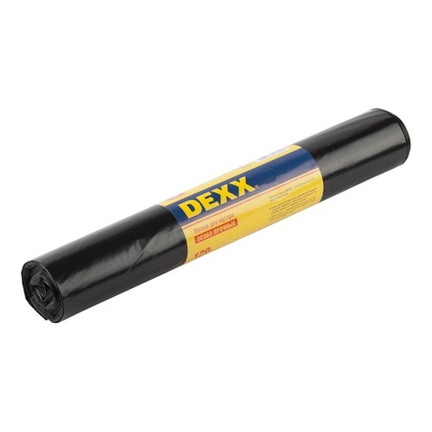 DEXX 120 л, 10 шт, черные, мусорные мешки (39151-120)