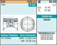 Поршень двигателя TEIKIN 44224 STD (4шт/упак)