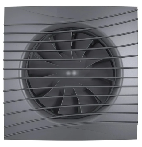 SILENT 5C dark gray metal, Вентилятор осевой вытяжной с обратным клапаном D 125, декоративный