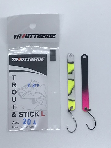 СТИКИ ФОРЕЛЕВЫЕ  TROUTTHEME TROUT & STICK L арт. 204 вес 2,3г КЛОУН (крючок Корея)