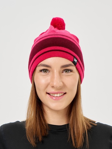 Лыжная шапка c шерстью Nordski Tone Stripe pink