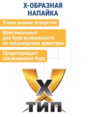Бур SDS-plus ПРАКТИКА 8 х 250/310 мм, Х-тип серия Эксперт по бетону (775-822)