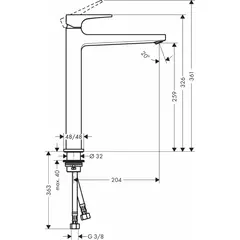 Смеситель для раковины 260, с донным клапаном, золото Hansgrohe Metropol 32512990