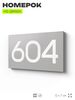 Номер на дверь 604, табличка на дверь для офиса, квартиры, кабинета, аудитории, склада, серая 120х70 мм, Айдентика Технолоджи