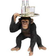 Фигура декоративная Butler Playing Chimp «Шимпанзе-музыкант дворецкий» 52 см, Чёрный